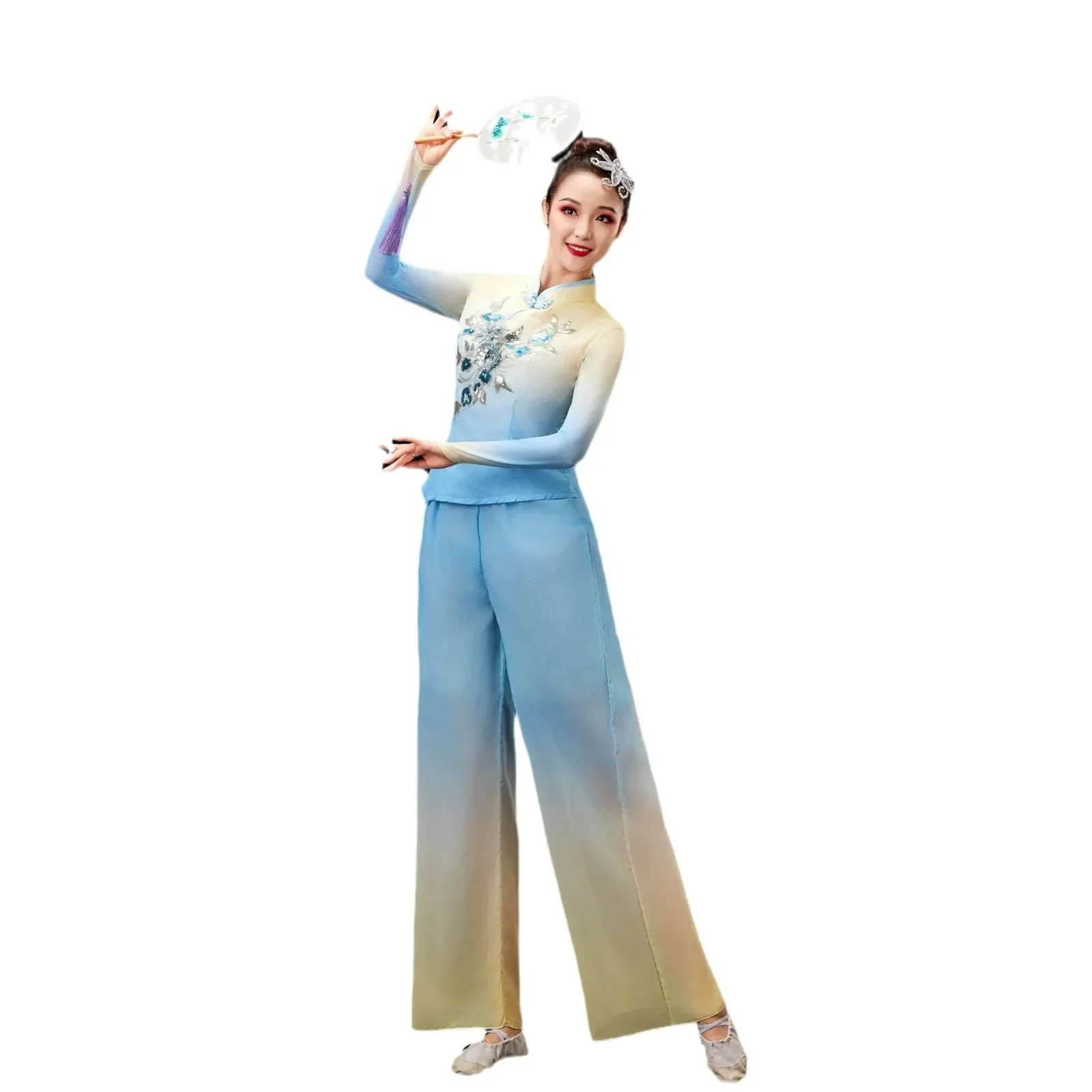 Klassische Tanzkostüme Damen elegante Yangko-Kostüme im chinesischen Stil Fächertanz neue Anzüge Nationale modernen Tanzkostüme