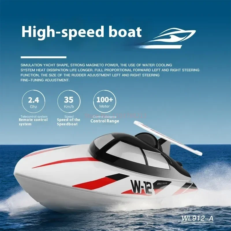 Remote Control Boat 912-A Simulation Remote Control High-Speed Boat 2.4g Charging Remote Control Speedboat Model