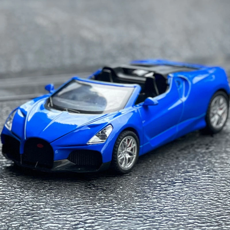 1:32 Bugatti Mistral W16 Alloy Sports Car Model Diecasts & Toy Vehicles Metal Racing Car Model Simulation Sound Light Kids Gifts