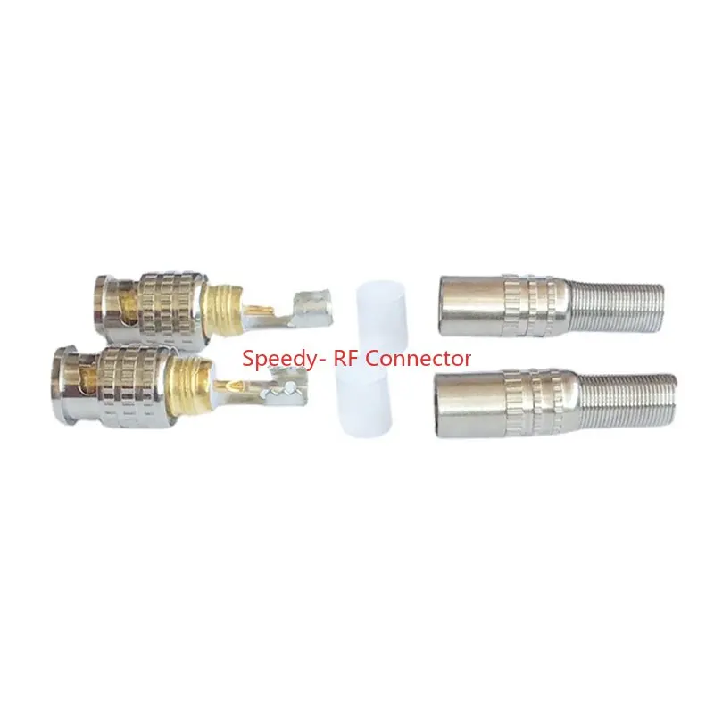 2-10PCS 75ohm BNC Male Plug Solderless Welding Free Welding Connector Oscilloscope Crimp for RG5 RG6 LMR300 RG304 5D-FB Cable