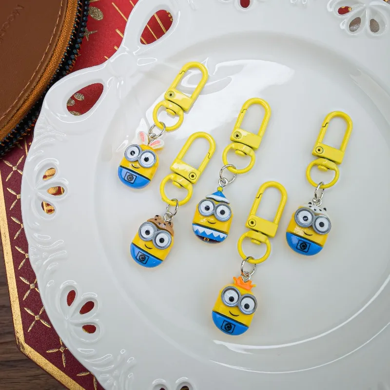 

6Pcs Minions New Arrival Cartoon Anime Keychain Fashion Creative Design Metal Key Ring Pendant Accessories for Students