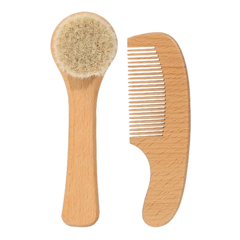 

Baby Wash Comb Set Soft Bristles Grooming Kit Wool Hair Newborn Hand Washing Brush Scalp Scrubber Children Barber