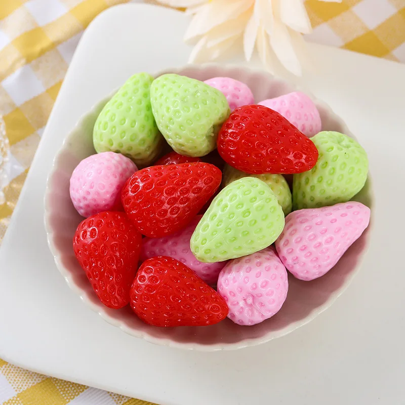 Simulated Strawberry Model Plastic Fake Fruit Decoration, Photography Background Props, DIY Home Festival Decoration, 20 PCs/Lot