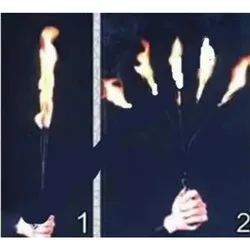 Multi Torch To Cane 5 Fired Torch to Silver Cane Magic Tricks Magia Wand Magician Stage Illusions Gimmick Props Accessories Fun