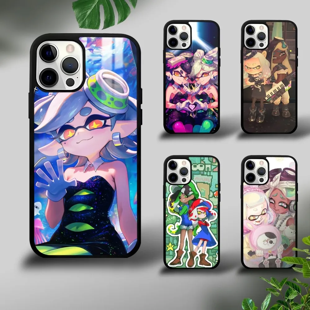 

P-Pearl Switch Splatoon2 Phone Case For iPhone 16 15 14 13 12 11 Pro Xs Max Mini Plus Celulares Hard Funda