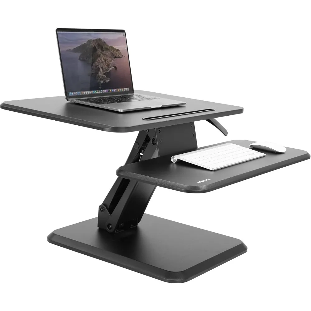 Monte-É! Conversor de mesa permanente, mesa compacta pequena ajustável para laptop de mesa de 25 polegadas - Sit to Stand Mesa ergonômica R