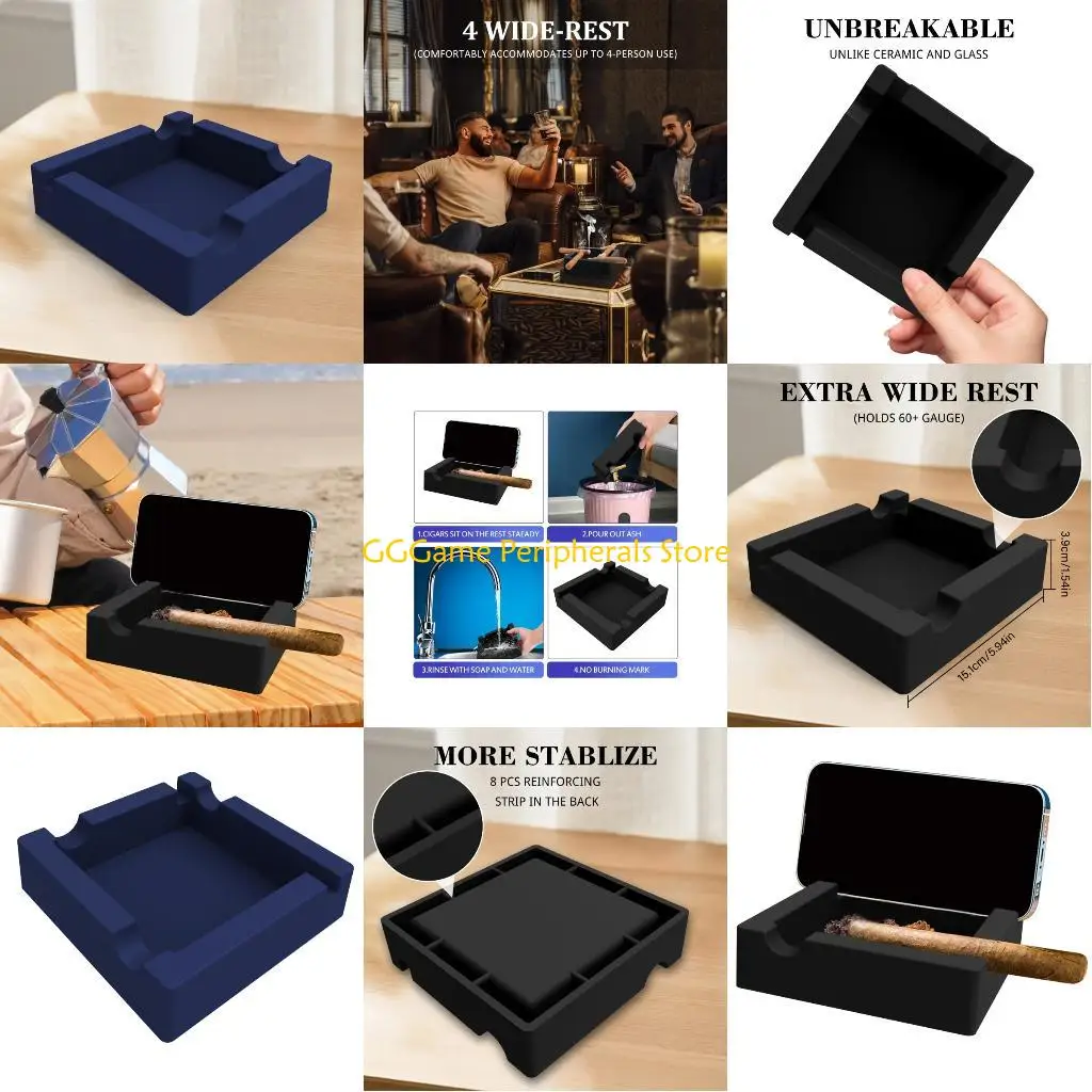 

U55B Silicone Ashtray And Holder Easy Clean Travel Friendly Compact Accessory
