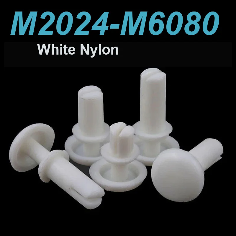 50pcs R2024 -R6080 White Nylon Push-type Rivets Plastic Letter Rivets White Nylon R Type Rivets for PC Board