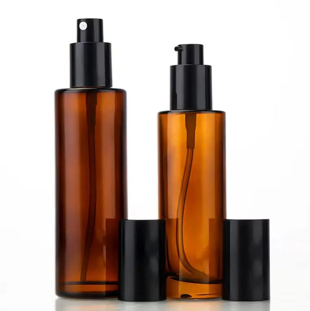 

6PCS 120ml Amber Glass Spray Bottles Refillable Glass Travel Bottles Fine Mist Spray Bottles Containers for Essential Oils