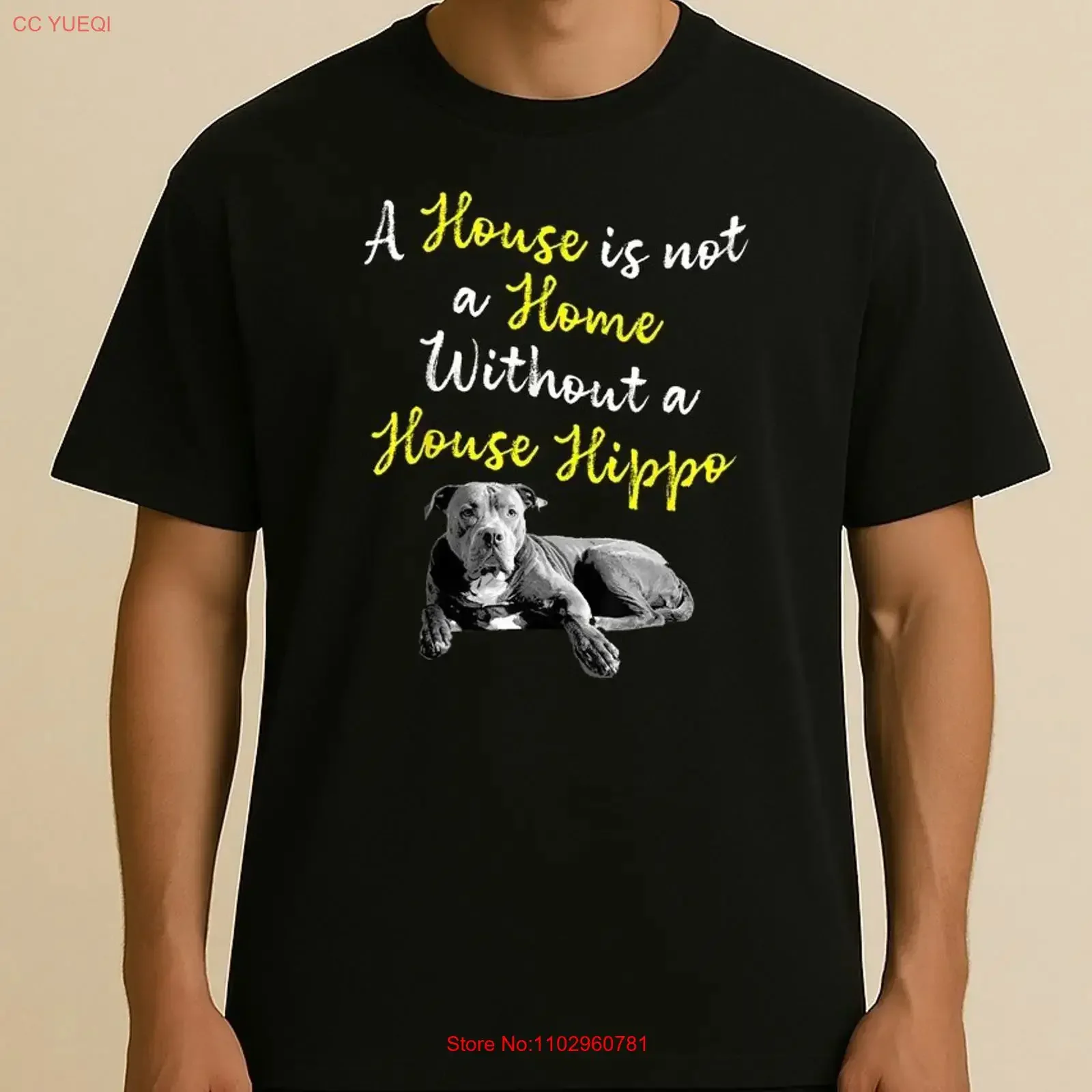 Camiseta House Hippo Pit Bull Bully Owner Dog Pitbull Lover, camiseta vintage lavada y transpirable con gráfico de moda para hombre