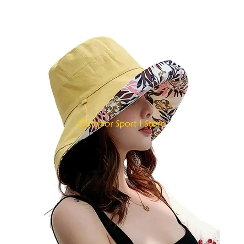 

A0KA Stylish Fisherman Hat Foldable Sun Hat Breathable Beach Hat Fishing Caps Lining Printed Sunshade Hat For Outdoor