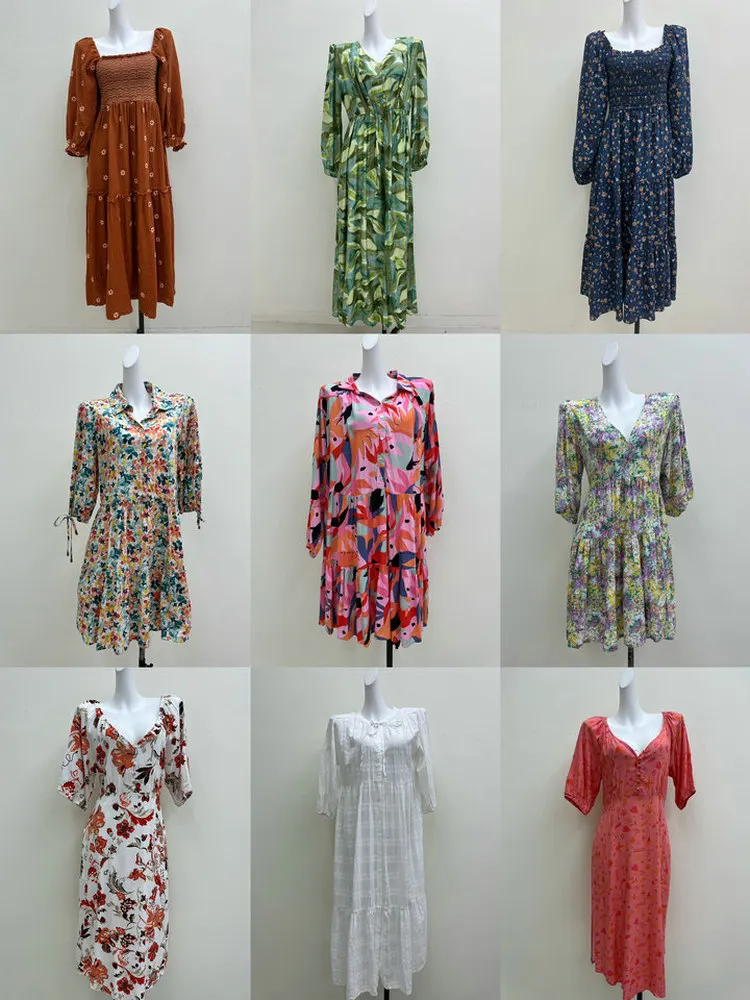 Unique Romantic Gentle Cotton Linen Long Sleeve Maxi Dress Collection Casual Waist Shaping Low Stretch A-Line Silhouette