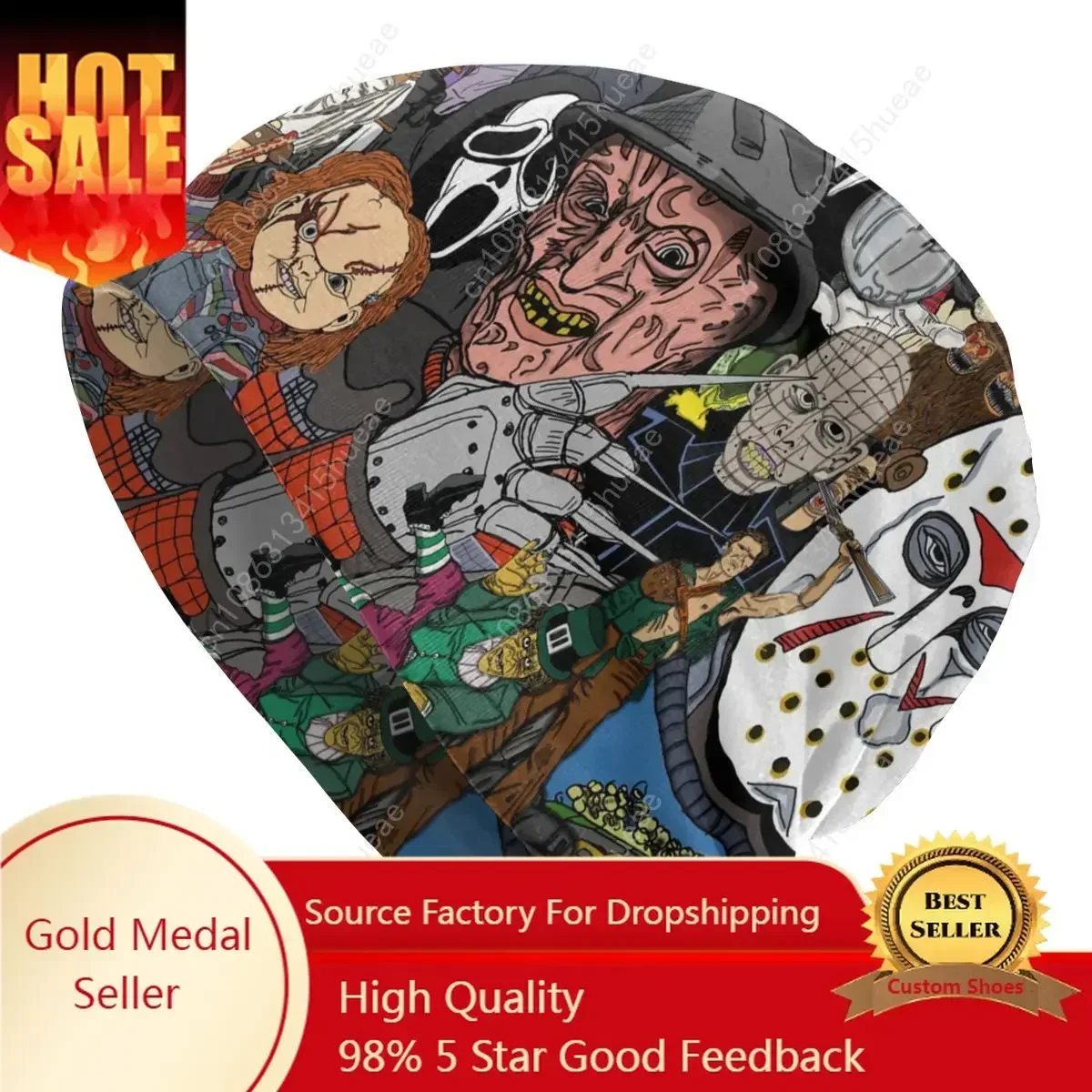 

Horror Movies Collage Child's Play Beanies Caps For Men Women Winter Warm Knitted Hat Adult Vintage Scary Film Bonnet Hats