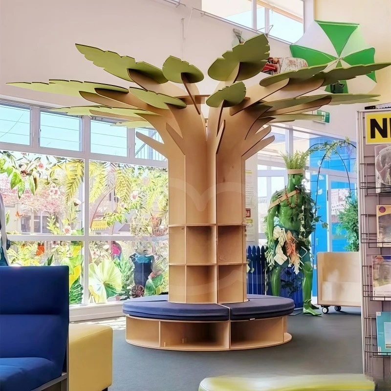 Furniture library, classroom tree display rack, community book bar, store bookstore, stool