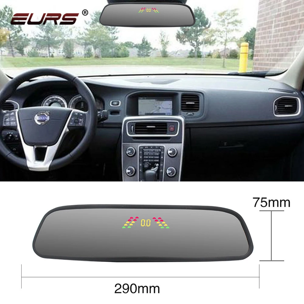 8 sensors Car parking Radar system Parktronic Rearview Universal car Mirror Reversing Front and Rear Detection Alarm rearview