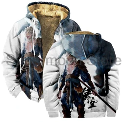 Men's Zipper Hoodie Black Myth Wukong 2024 Hot Game Jacket Long Sleeve Sweatshirt Women Winter Coat 3D Clothes