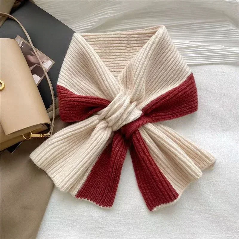 

Windproof Warm Thick Scarf Woman Outdoor Fashion Double-color Neckerchief Winter Useful Neckerchief Khaki