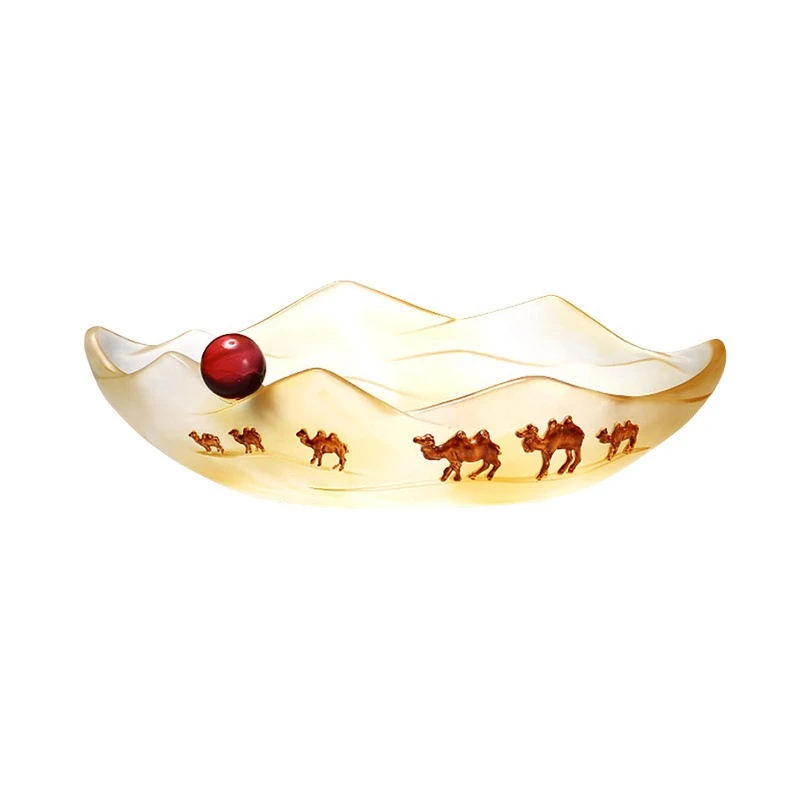 Glazed desert camel vase fruit plate light luxury new Chinese fruit plate ornament home decoration creative coffee table