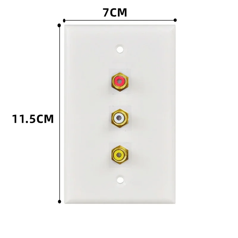 3 RCA Wall Plate Composite Audio Video RCA  Keystone Jack Wall Plate Female to Female Connector For Home Theater AV