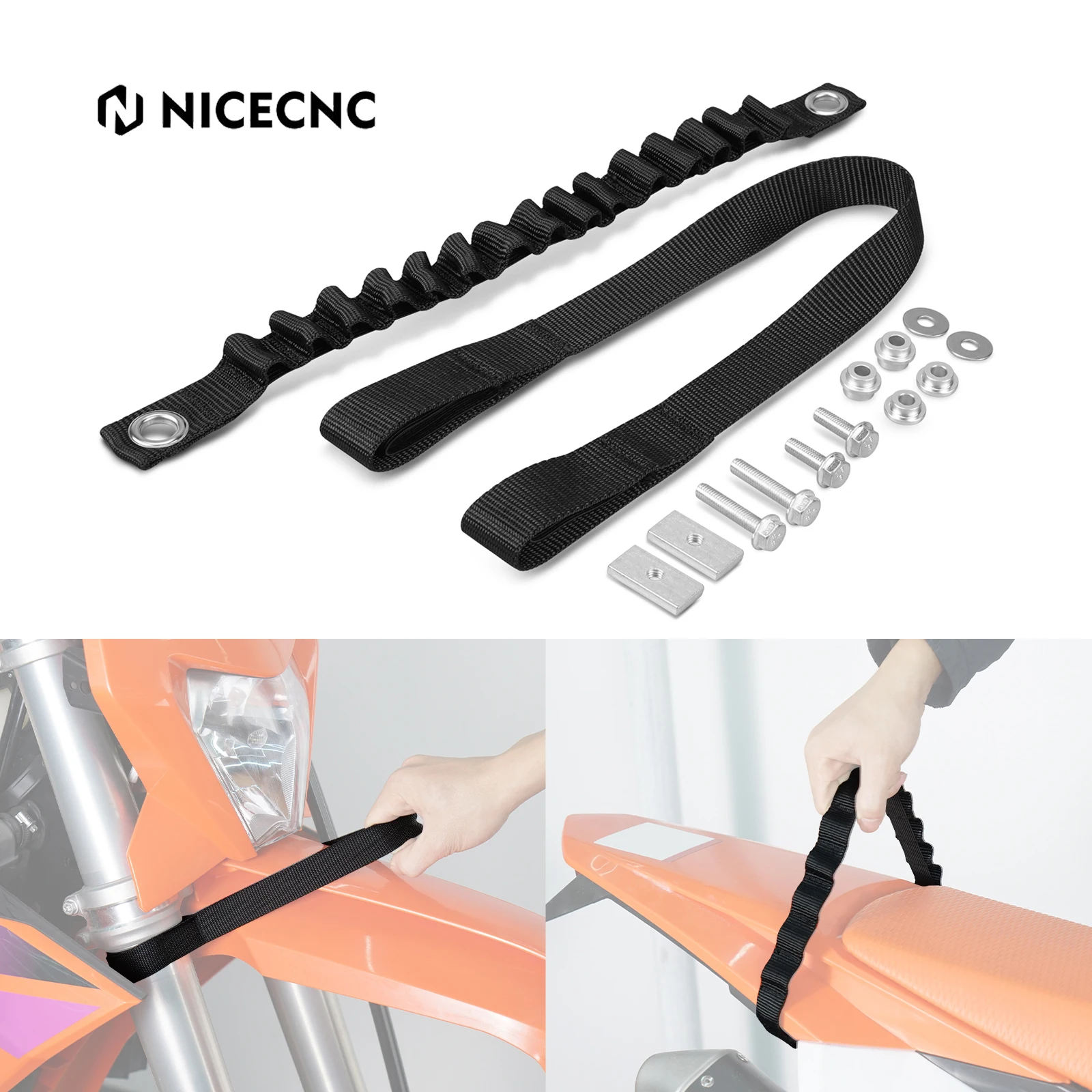 

NICECNC For KTM EXC 300 2024-2025 EXC 250 EXC 450 XCW Front Rear Fender Pull Straps SXF 250 SXF 450 2023-2025 For GasGas EC 300