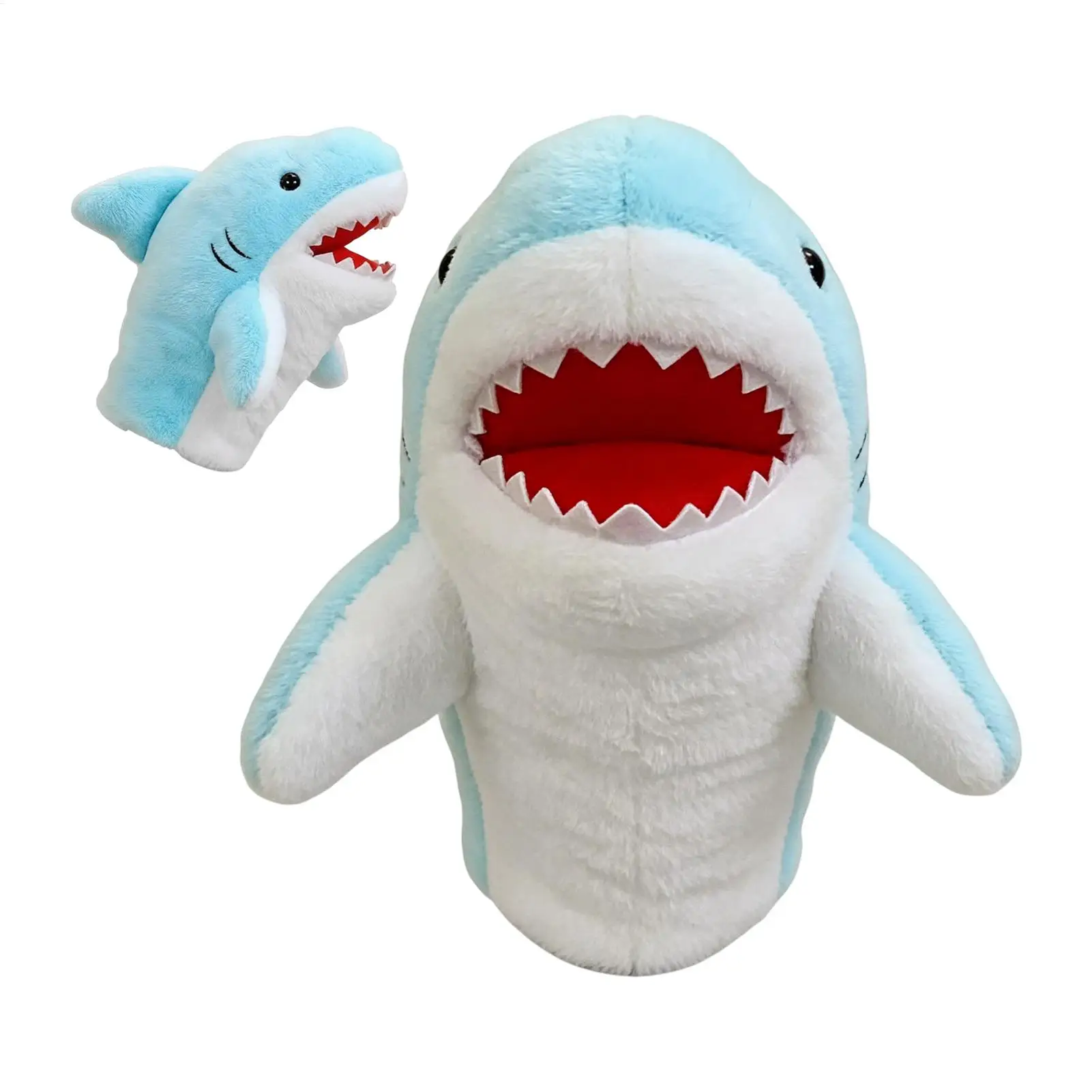 دمية يد القرش الساخنة الحياة مثل الدمى القطيفة لعبة تفاعلية مع فم متحرك دمى يد قطيفة ناعمة للأطفال والكبار #5