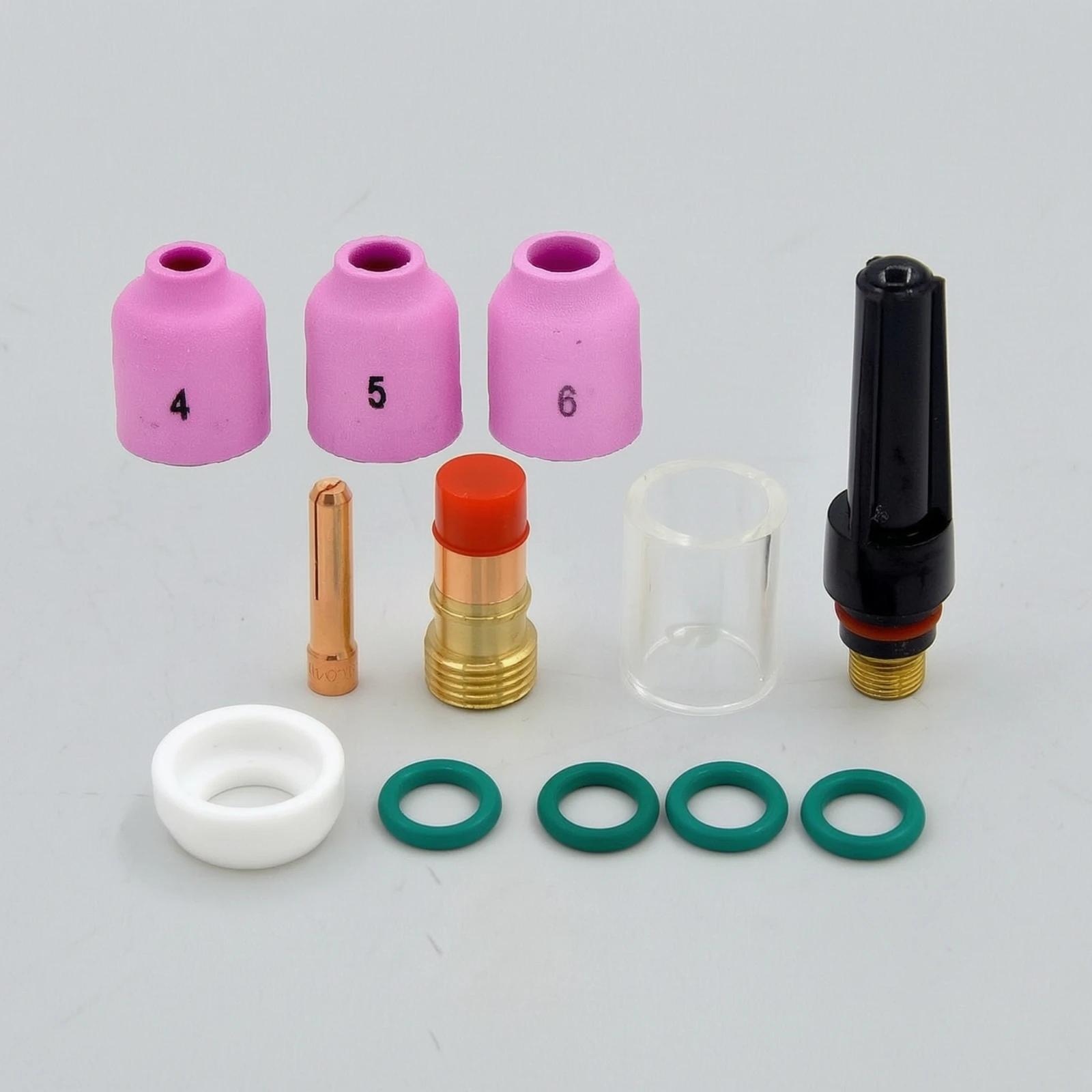 12 Pieces TIG Joining Torch Consumables Kit Replacement TIG Torch Consumables Kit Hardware Ceramic Copper for Welders, Workshop view 4