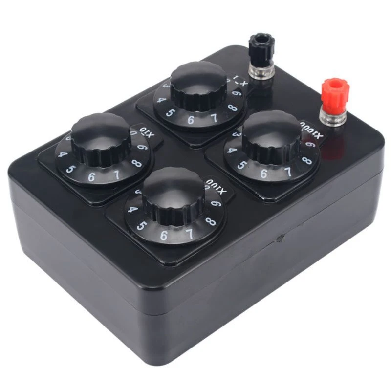 J2362 for educational Resistance Decade Box 0 to 9999 Ohms for Circuit Prototyping and Fundamental Electricity Instruction