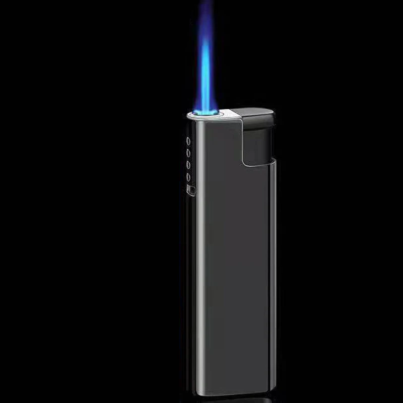 Spraakgestuurde Type-C draagbare oplaadbare aansteker, kleurenlicht, batterijdisplay, open vlamschakelaar, jetvuuraansteker - afbeelding 1
