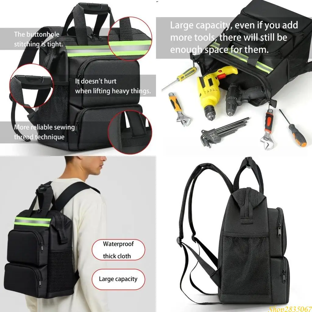 Bolsa herramientas electricista gran capacidad resistencia con múltiples bolsillos para organización fácil