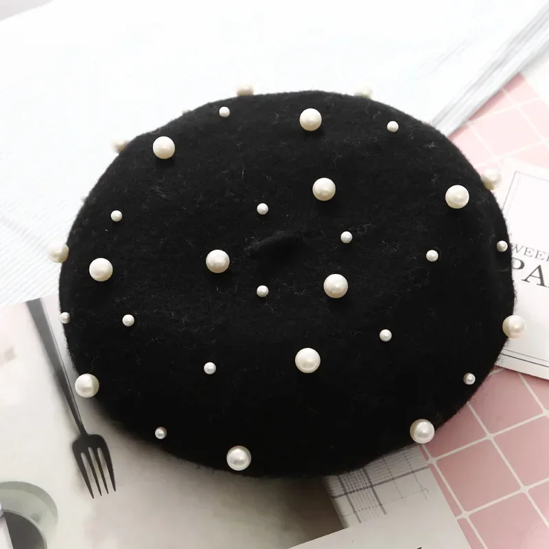 women Boinas Boina Feminina Hipster Joker Pearl Wool Felt Beret Multicolor Painter Cute Hat for women winter hat beret fashion