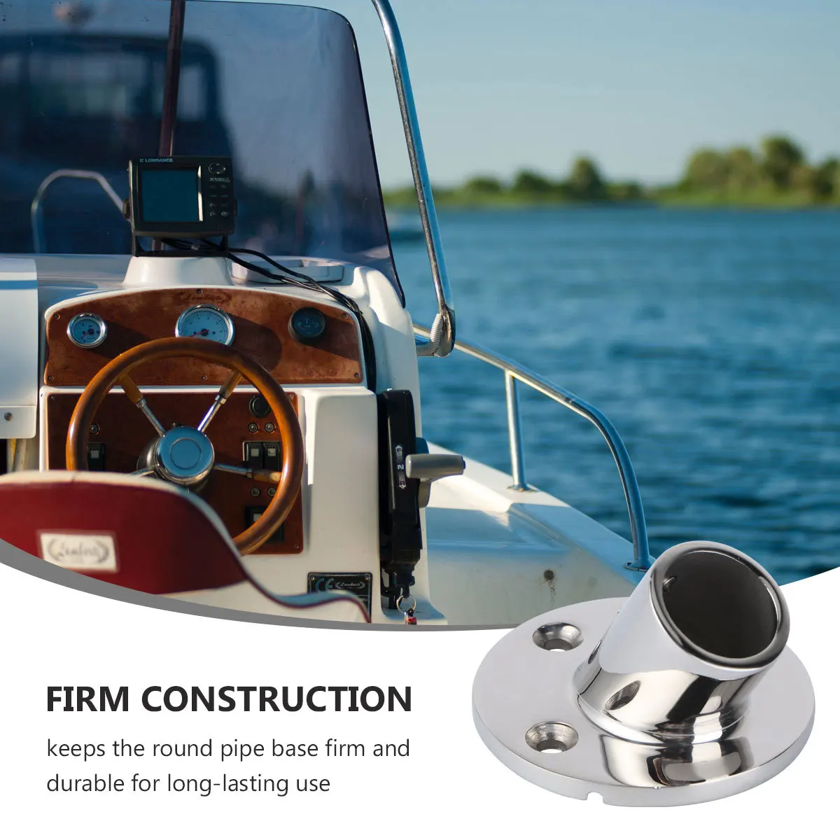 

1Pcs Stainless Steel Yacht Round Base 316 60 Degree Durable Mirror Polishing Boat Yacht Tube Base Marine Hardware Accessory