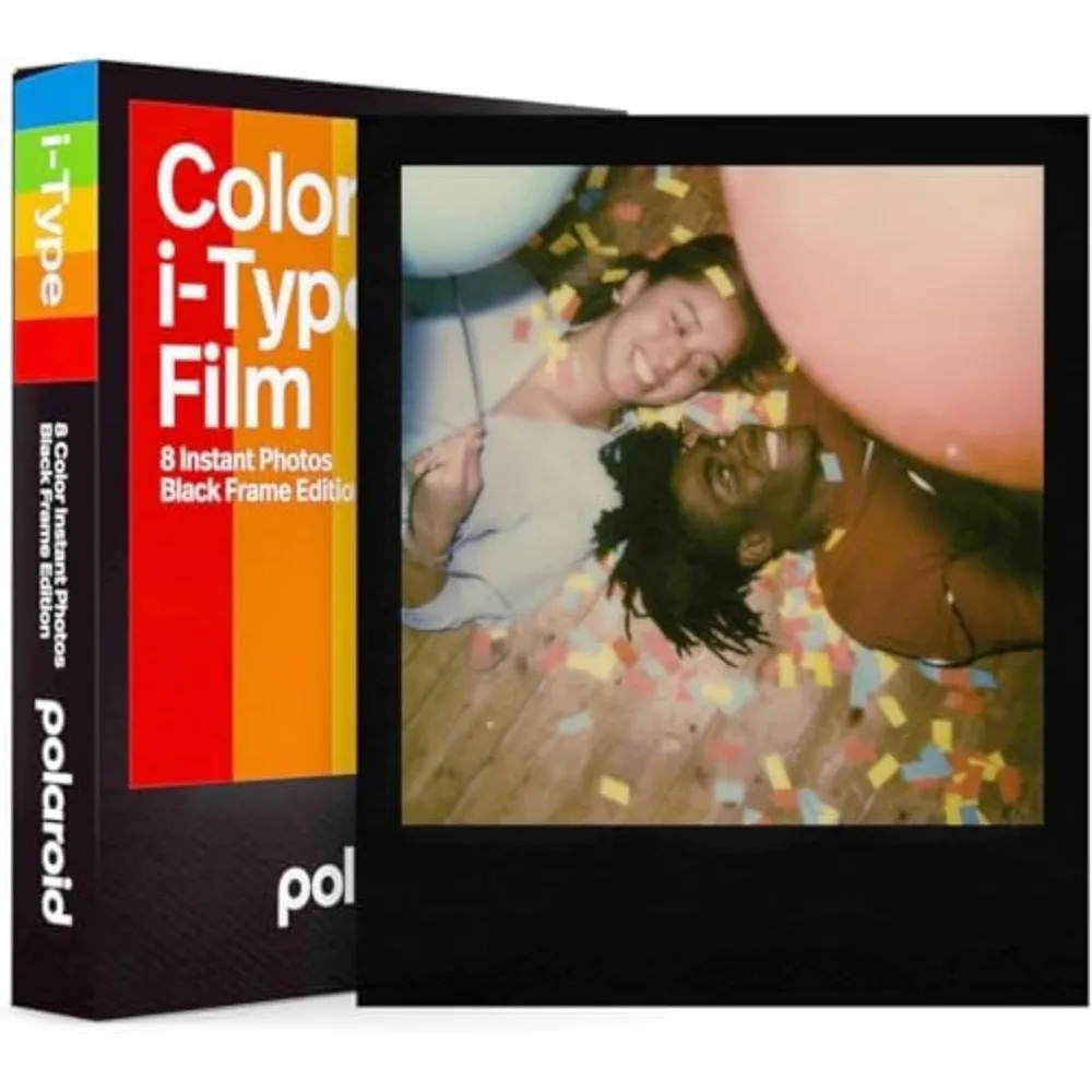 Instant Color Film Black Frame Edition, 2 Pack, 16 Photos Bundle with Cleaning Cloth view 6
