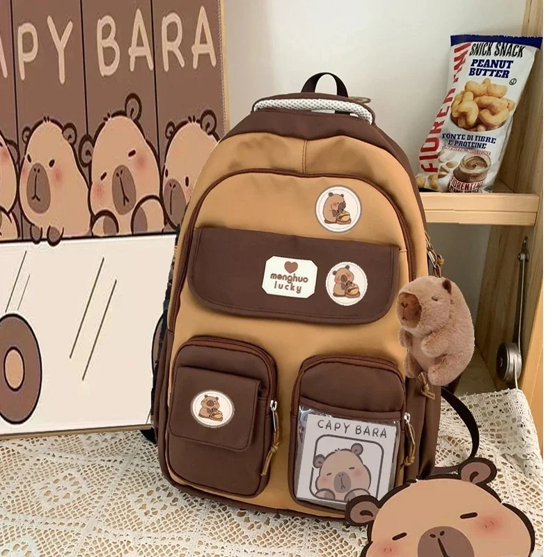 

Capybara Backpack Cute Backpack Capybara Schoolbag Cartoon Soft Funny Animal Large Capacity Stuffed Unisex Aesthetic Backpacks