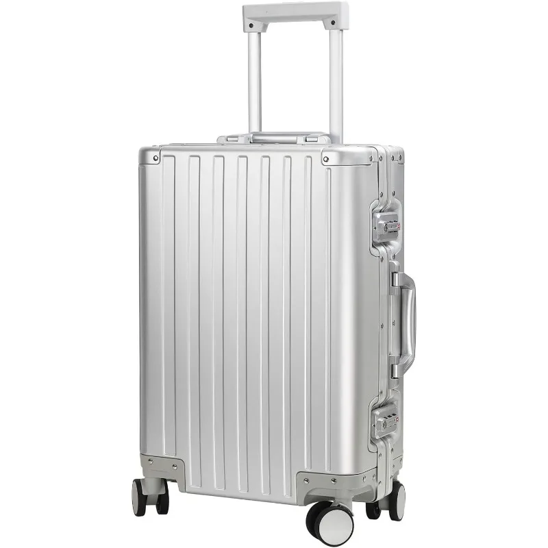 Hardside Alumínio Bagagem Cabin, prata Mala, 20 "Carry-On