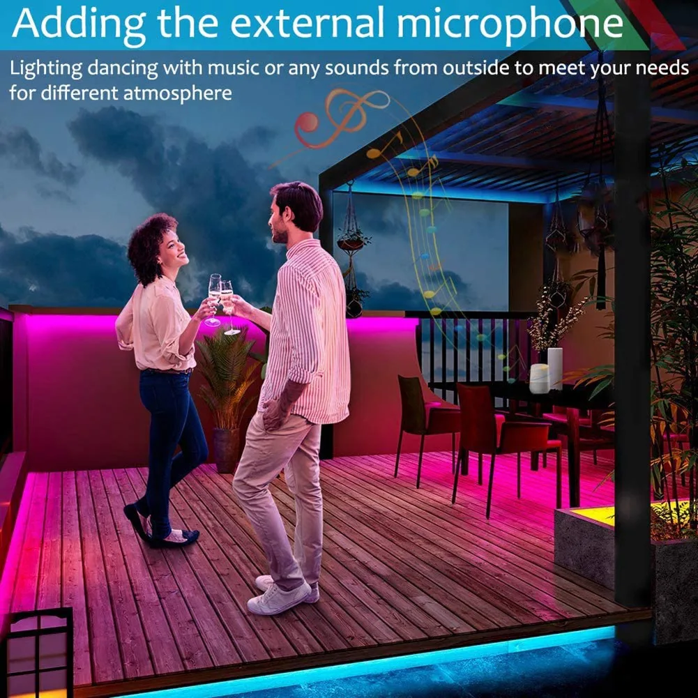 

MYdaY- WiFi Smart RGB Music Controller for LED Strip Light + Infrared Remote Control 24 Keys Wireless for Color Strip Lights