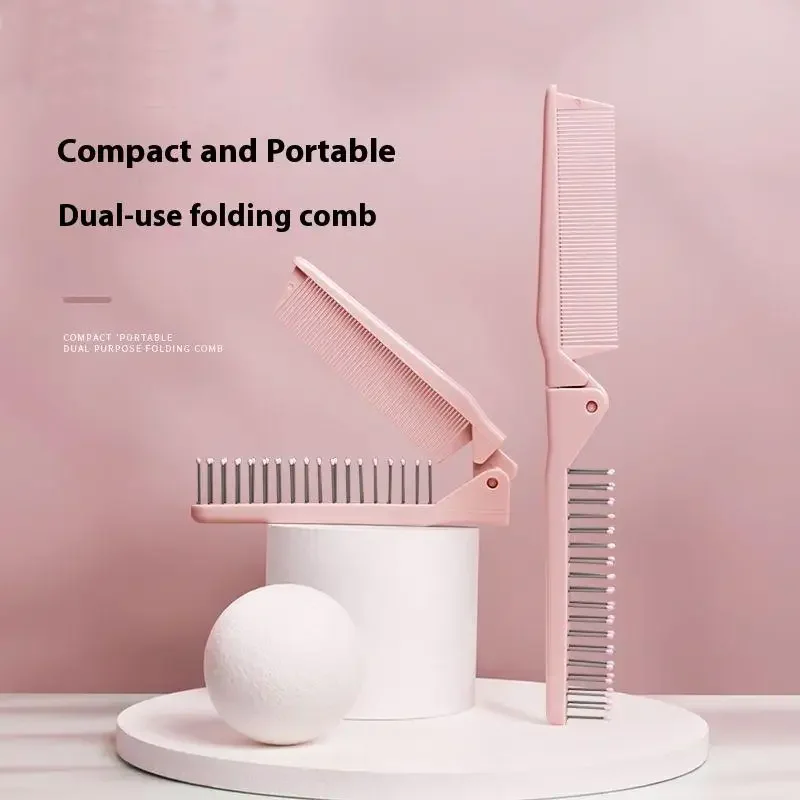 

Travel Dual Function Foldable Comb Anti-Static Curly Hair Tool Soft Teeth Detangling Portable For Girls Hair Styling Supplies