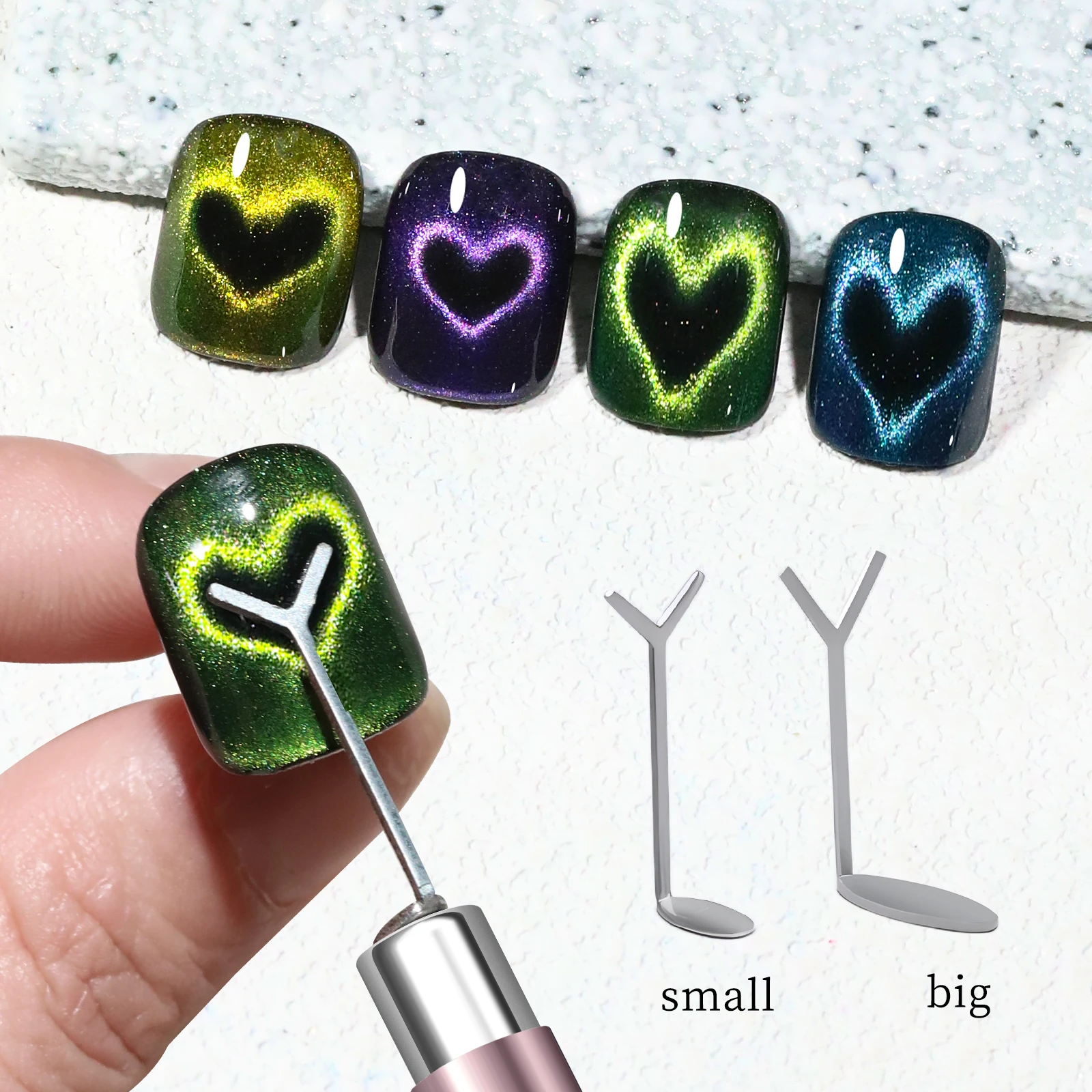 4-in-1 Katzenaugen-Nagelmagnet-Set, magnetischer Stift, runder Herz-Magnetstift für Katzenaugen-Gel-Nagellack, DIY-Salon-Nagelkunst-Maniküre-Werkzeuge – Detail 5