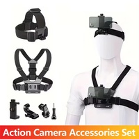 6pcs/set Action Camera Accessories Set Camera Kit Head Strap Chest Strap Mount Phone Holder For GoPro Insta360 SJCAM Osmo Camera