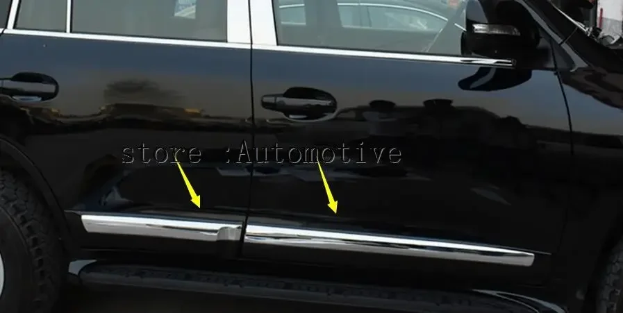 ABS Chrome Car Side Door Body Molding Cover Trim Strip Plate Sticker For Toyota LC Land Cruiser 200 LC200 2008-2015  Car Styling