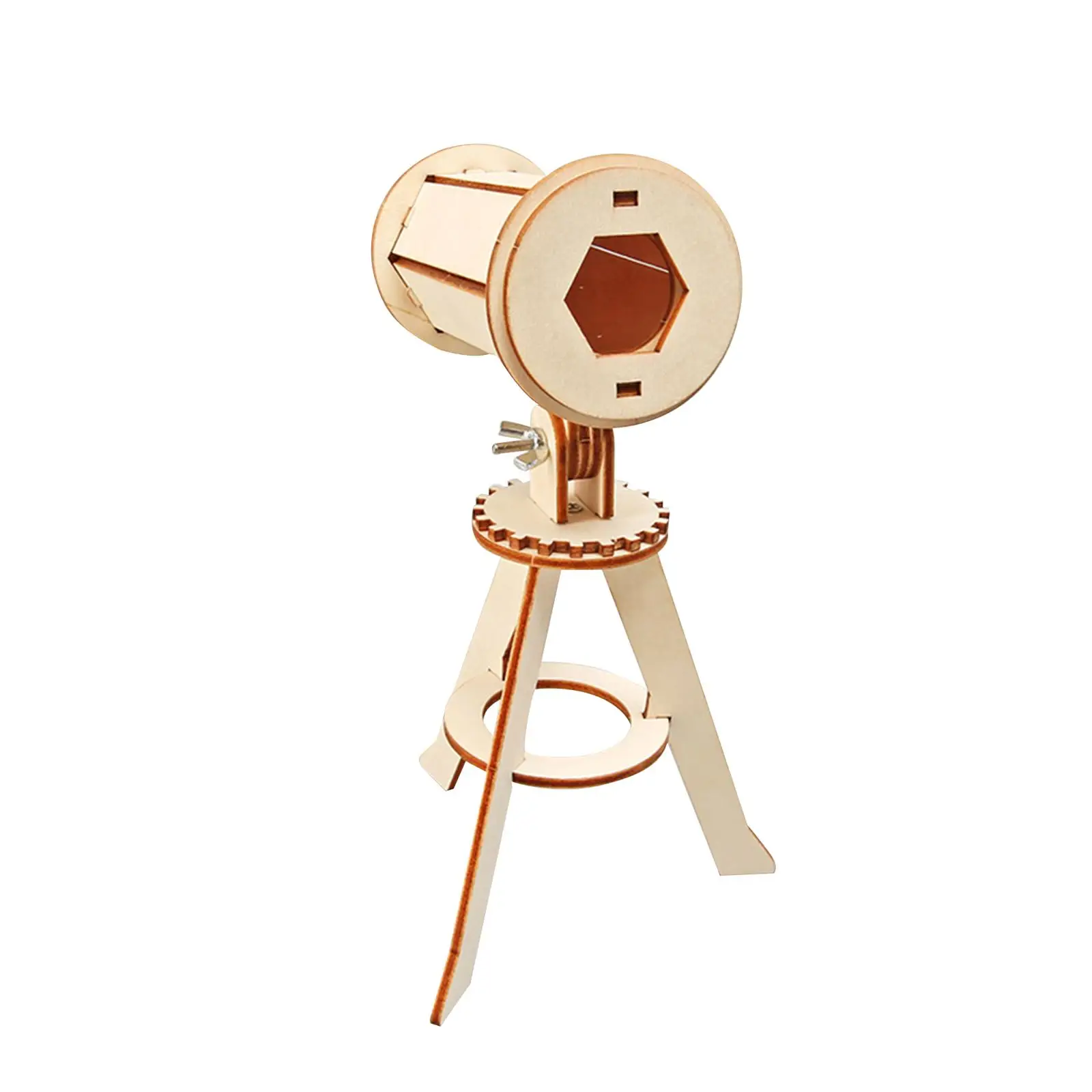 STEM Educational Science Crafts Wooden Telescope Model DIY Assembly Puzzle Toy for Children Astronomy Learning Gift