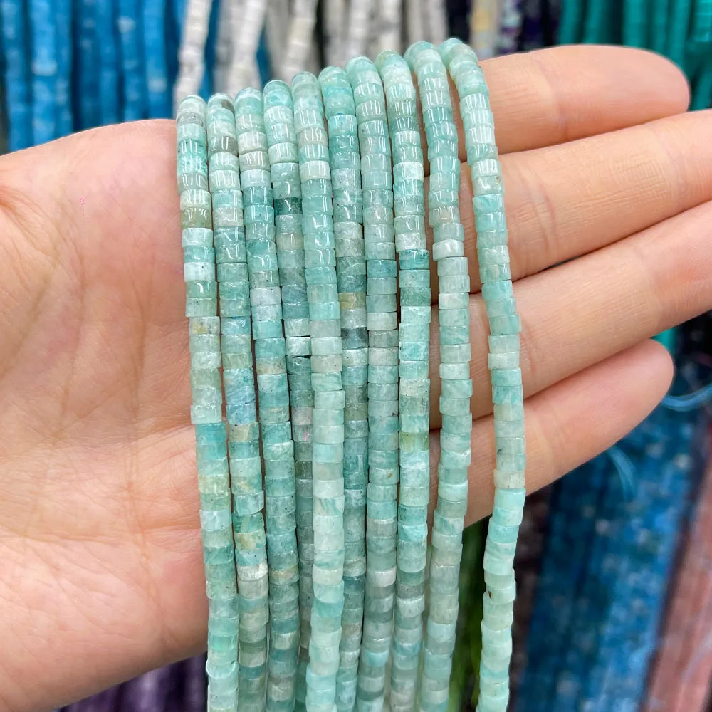 2x4mm Natural Gemstone Amazonite Sodalite Flat Round Spacer Beads Loose Beads Earrings Bracelet Necklace Earrings Jewelry Making