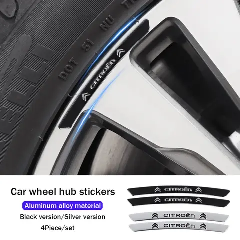 4Pcs Aluminum Car Badge Wheel Rim Stickers For Citroen C4 C3 C2 DS3 Berlingo Xsara Grand Car Styling Decoration Wheel Hub Decals