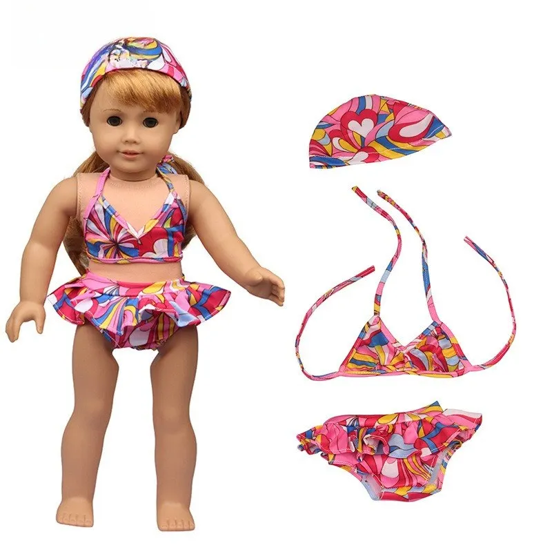 Accesorios de ropa para muñeca bjd de 18 pulgadas, conjunto de traje de baño de verano para muñeca reborn