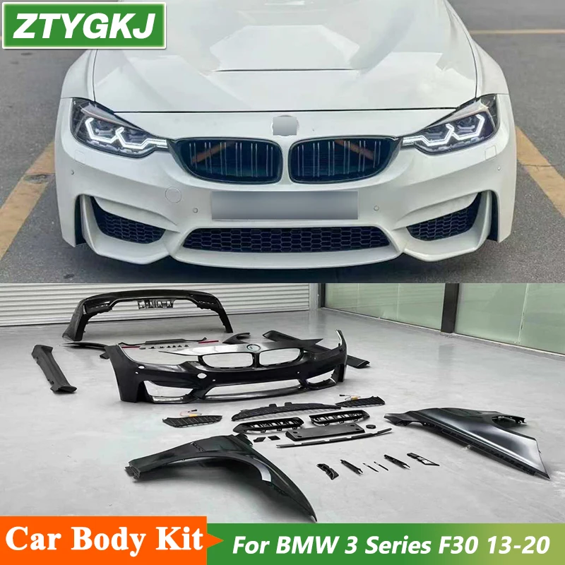 

Unpainted ABS Material Front Rear Bumper Side Skirts Fenders For BMW 3 Series F30 Facelift Wide Style 2013-2020