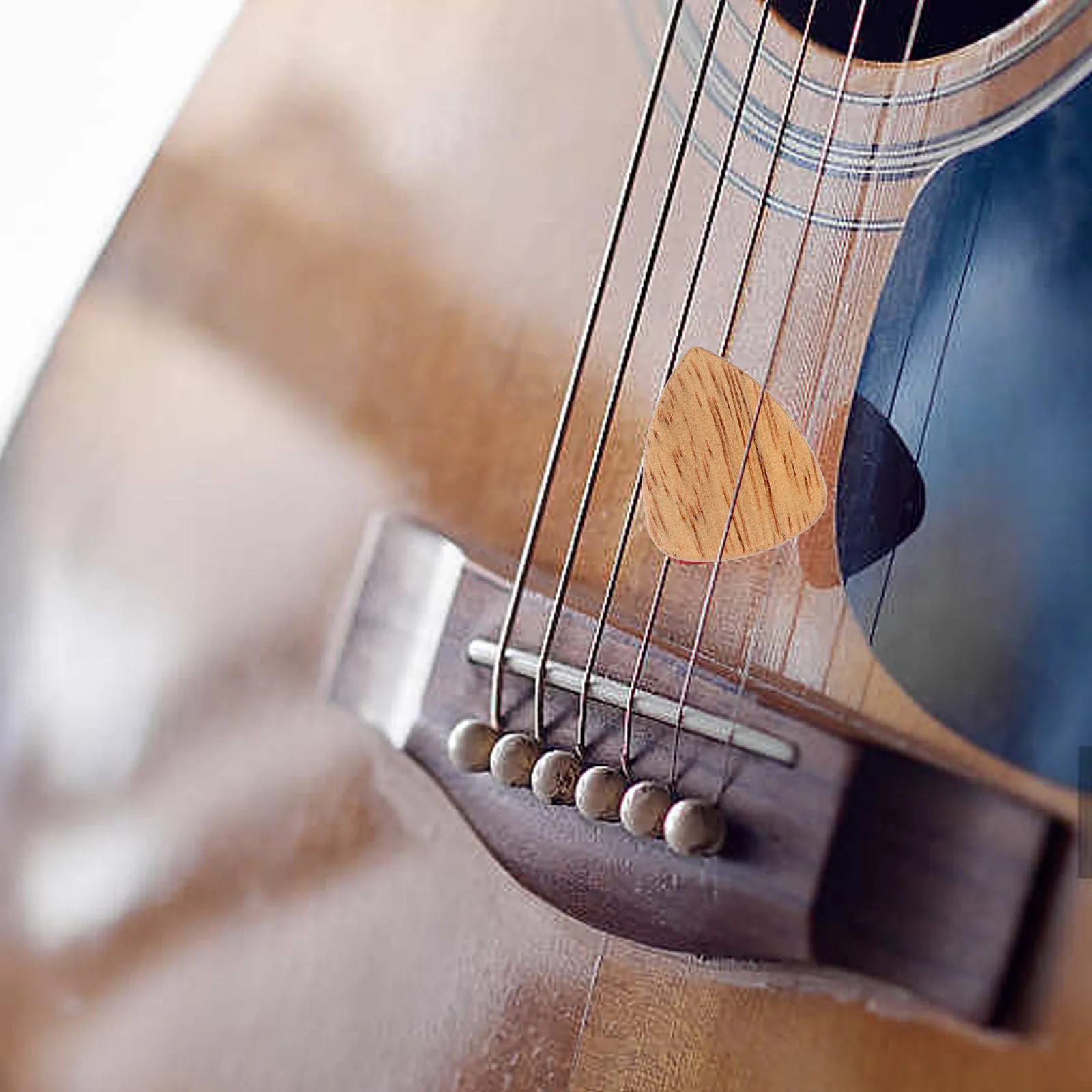 

6 Pcs Wooden Guitar Picks Black Walnut Electric Bass Acoustic Ukulele Thin Medium Wear Resistant Durable Accessories