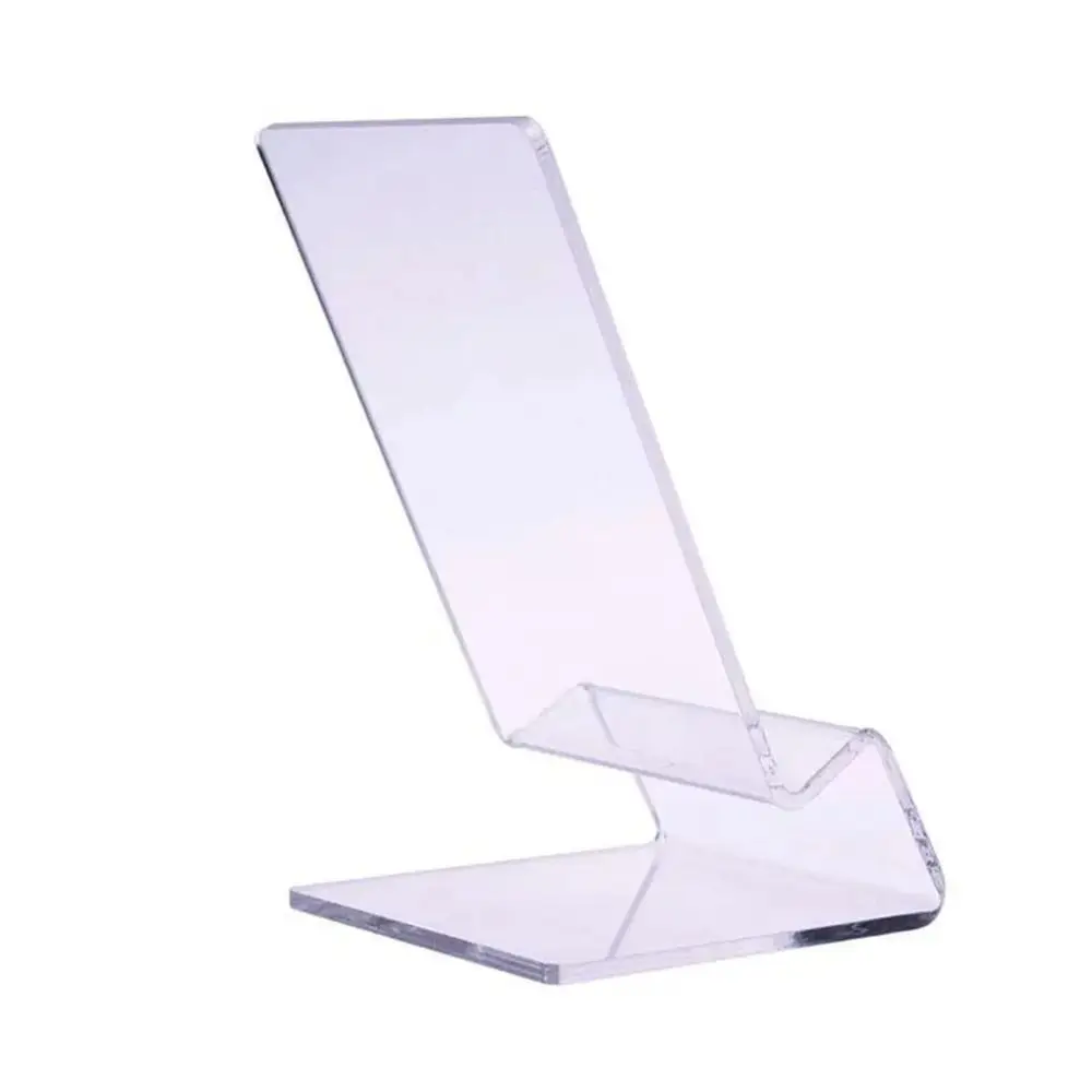 

New Portable Acrylic Phone Holder Rack Stand Card Holders Display Stand Office Accessories Transparent Cell Phone Holder