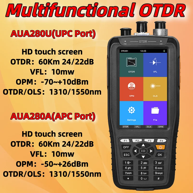 

AUA280U/A Smart OTDR 1310nm 1550nm With VFL/OPM/OLS Multifunctional Touch Screen Optical Time Domain Reflectometer Fiber Tester