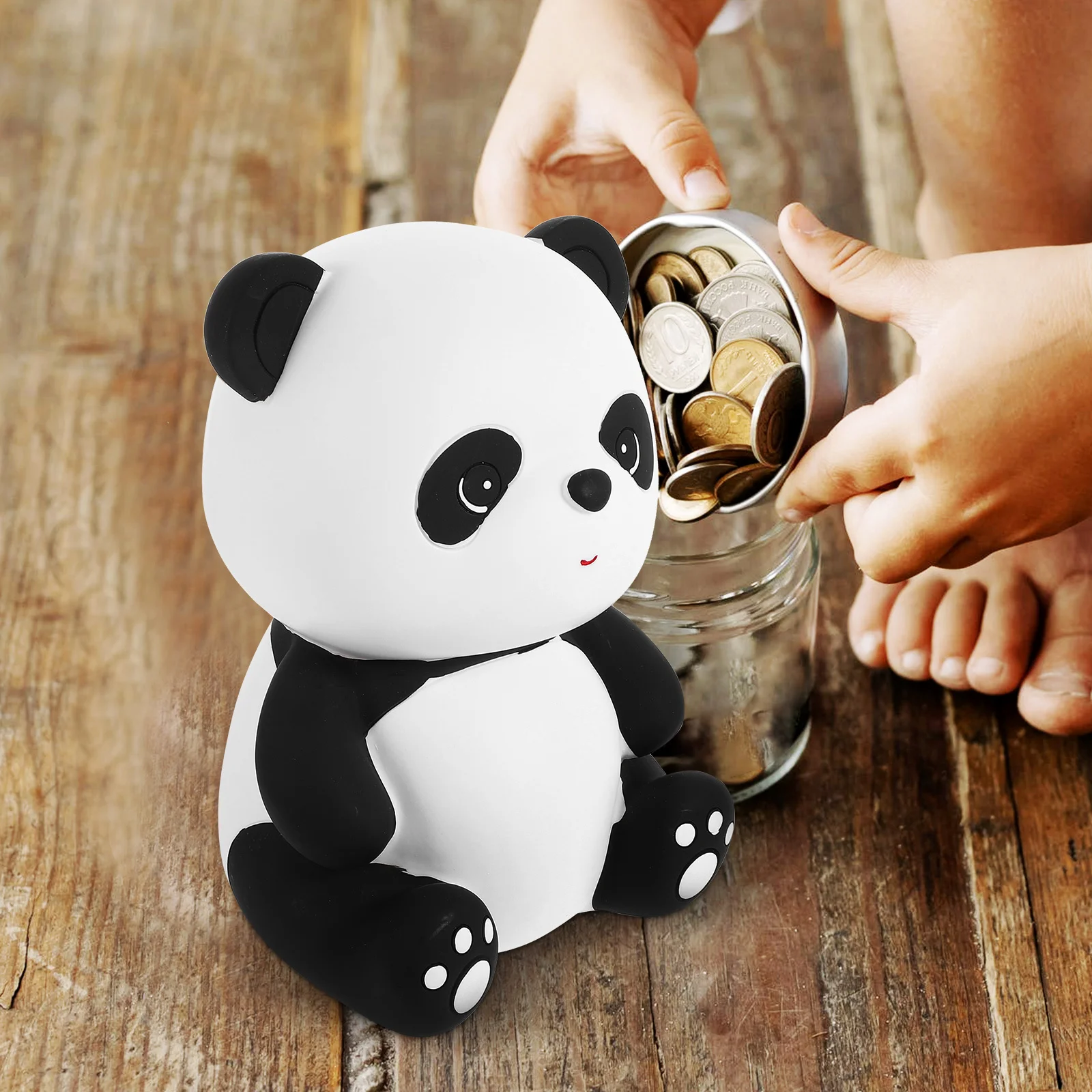 

Piggy Bank Unbreakable Sitting Panda Shape Coin Saving Box Desktop Decoration Money Jar Coin Bank Cute Money Jar