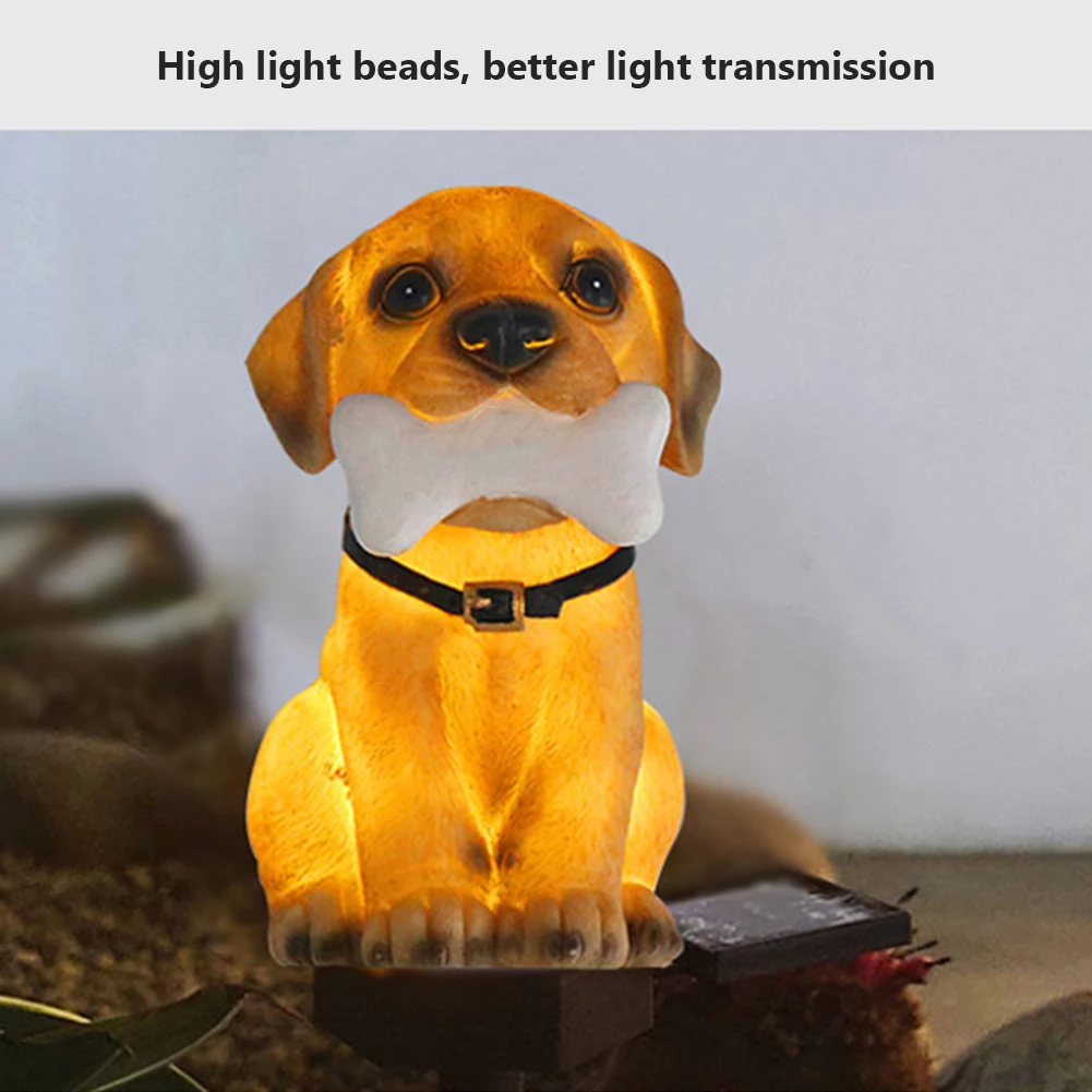 Lampe solaire LED imperméable d'extérieur, luminaire décoratif en forme de chien, idéal pour une pelouse de jardin ou une cour