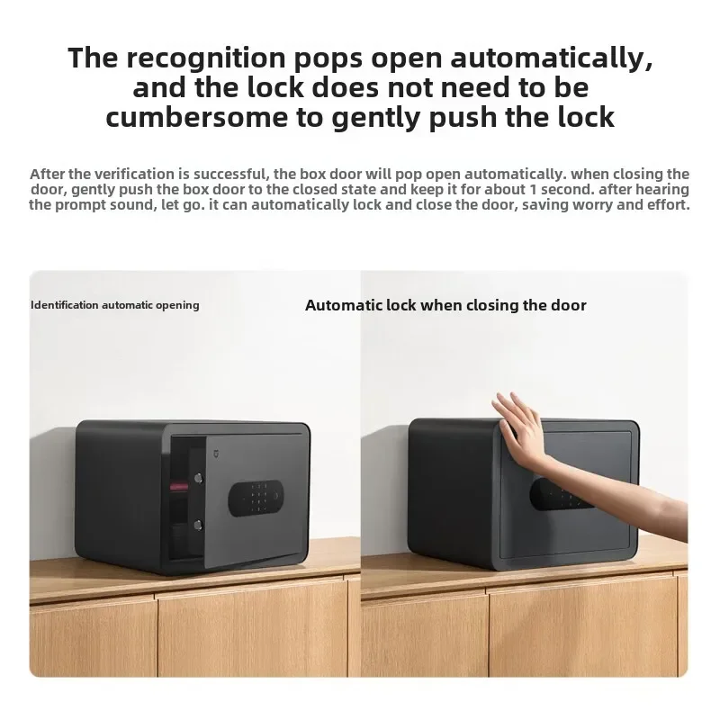 Xiaomi mijia cofre inteligente 30cm senha de impressão digital 6 métodos de desbloqueio escritório casa segurança cofre